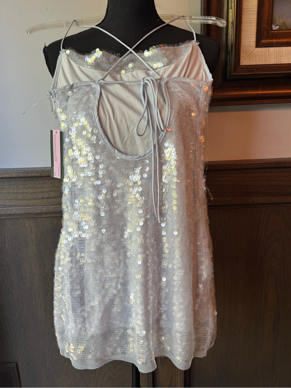 wild fable Iridescent Sequin Cowl Slip Dress - Pale Blue - Picture 6 of 9